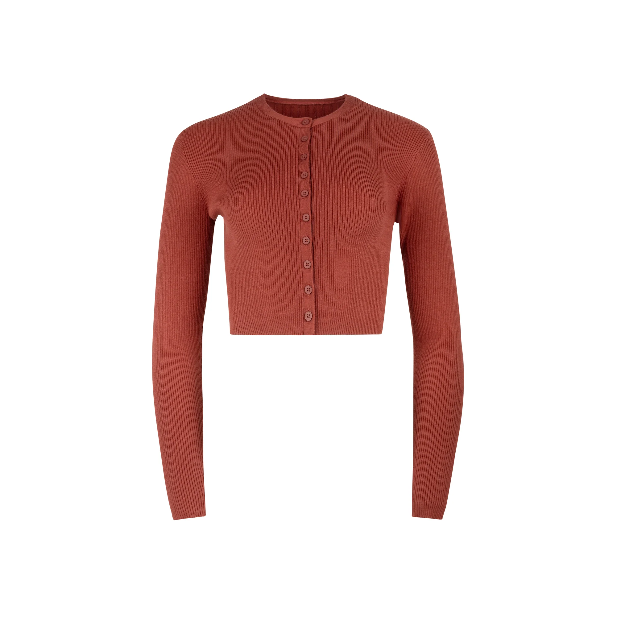 RUST BASIC RIB CARDIGAN - Image 2