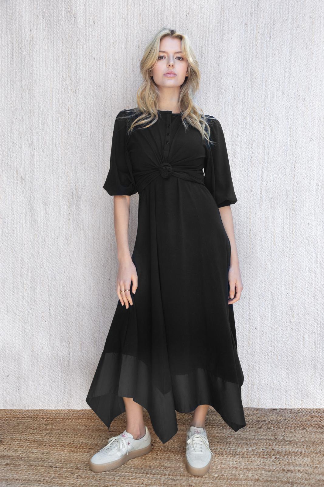 BLACK PUFF SLEEVE T-SHIRT - Image 2