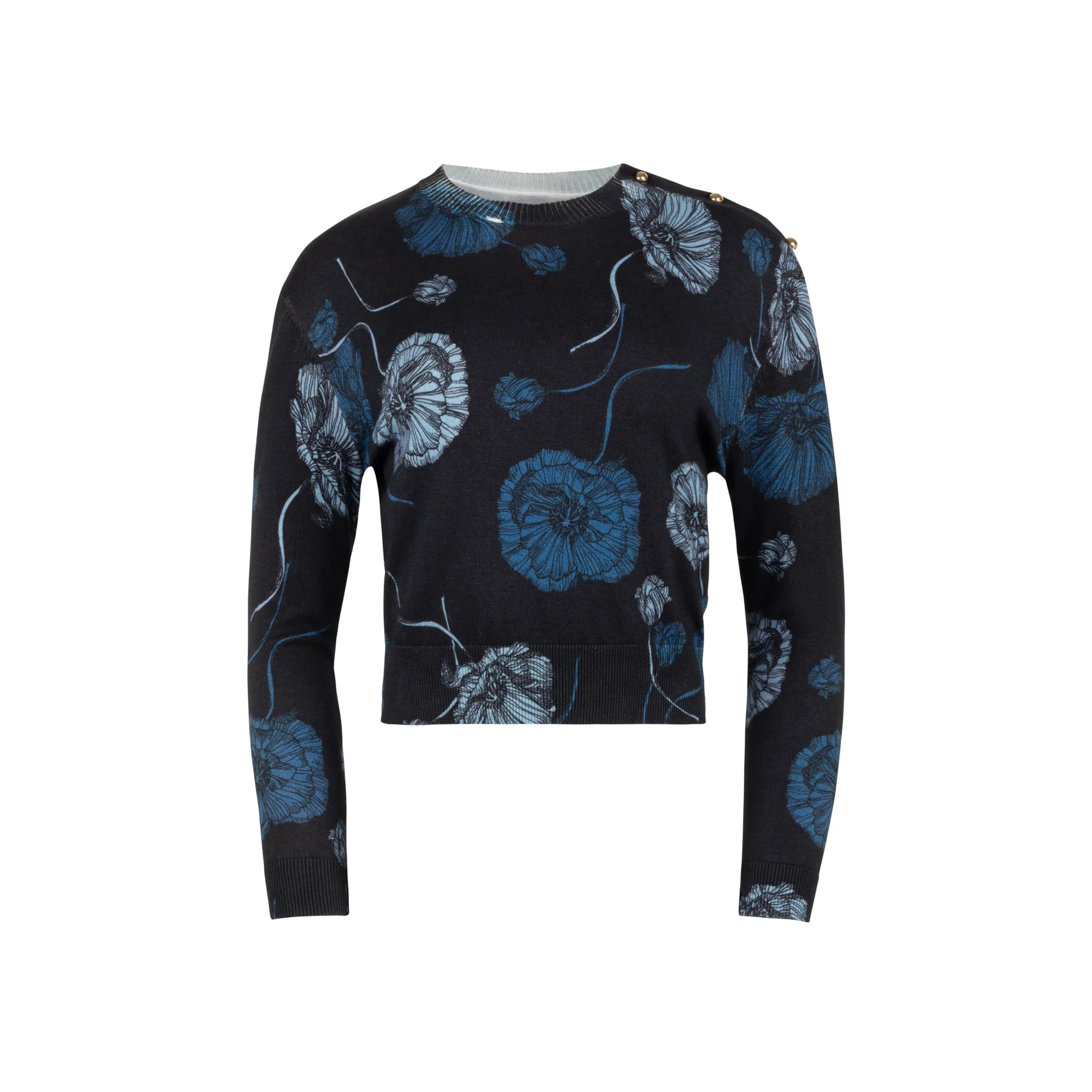 BLUE FLORAL ARIA SWEATER - Image 3