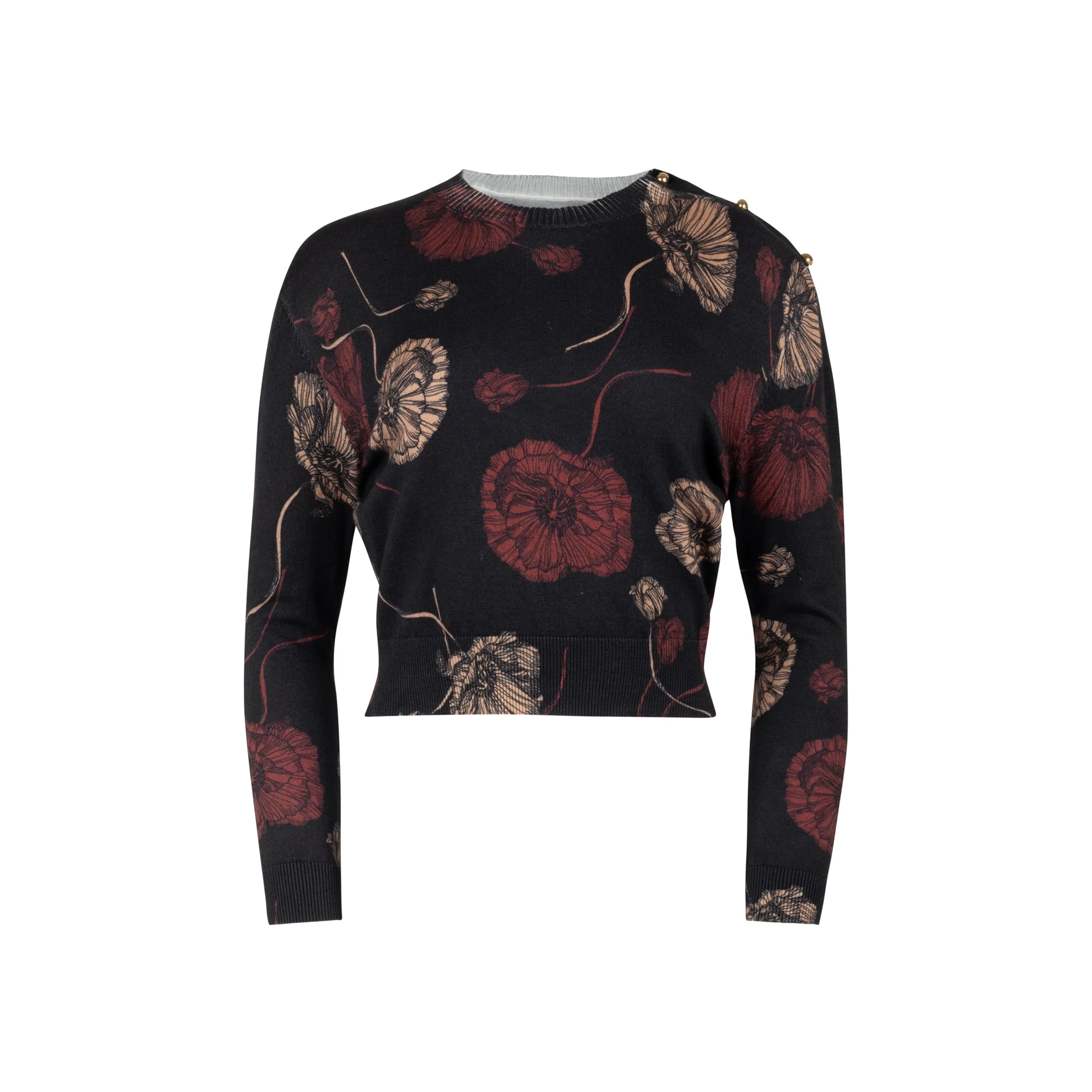 WINE FLORAL ARIA SWEATER - Image 3