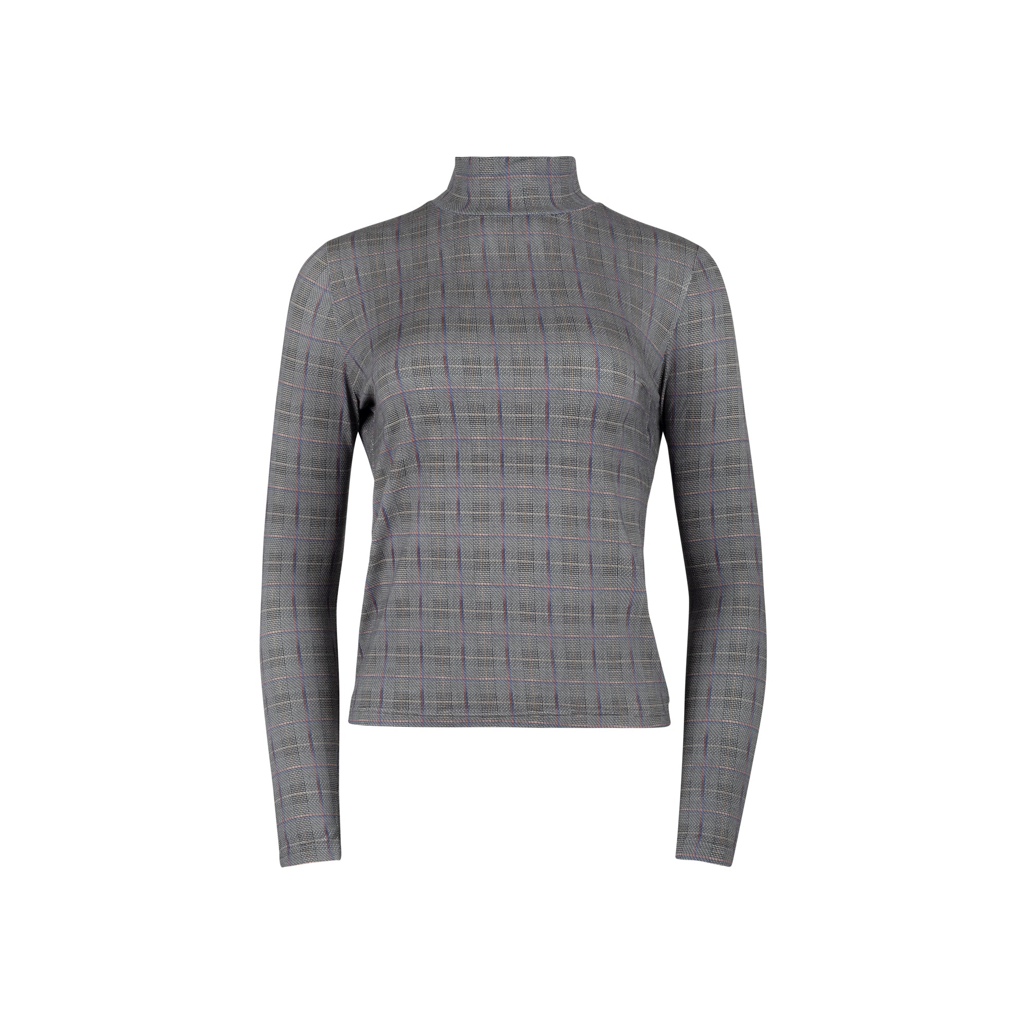 GRAY PLAID ESSENT TURTLENECK - Image 2