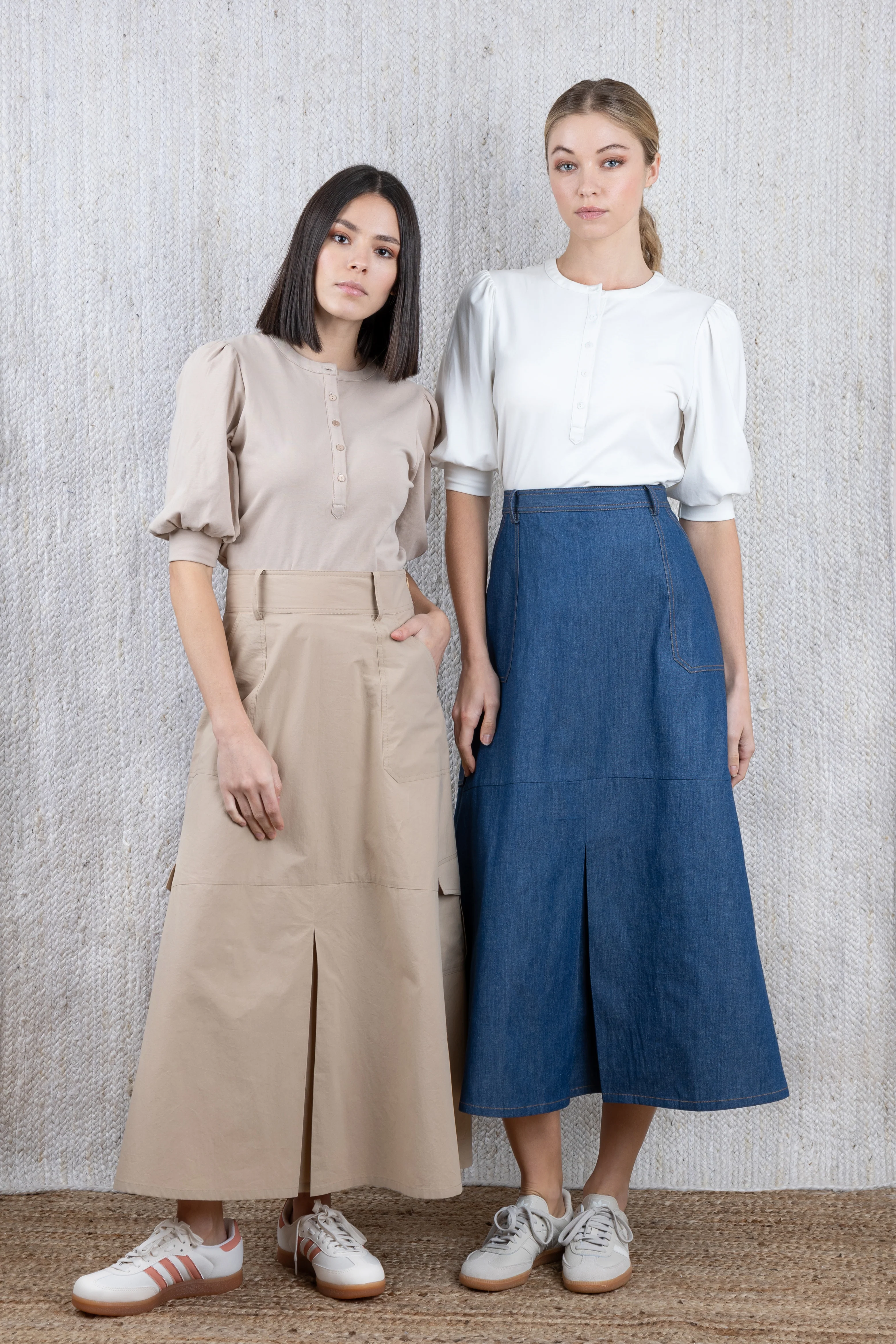 CHALK BEIGE PUFF SLEEVE T-SHIRT - Image 3