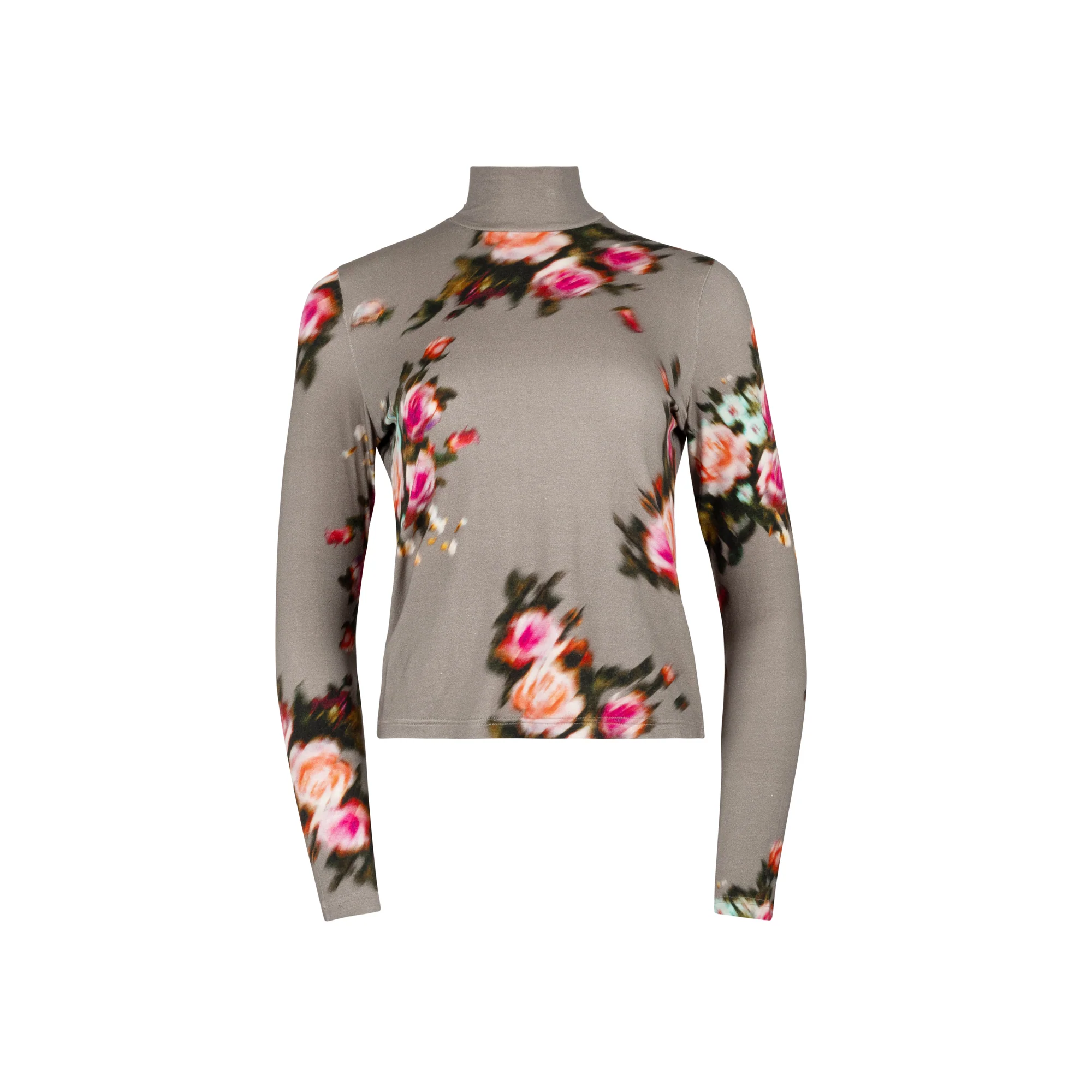 TAUPE FLORAL PRINTED ESSENT TURTLENECK - Image 2