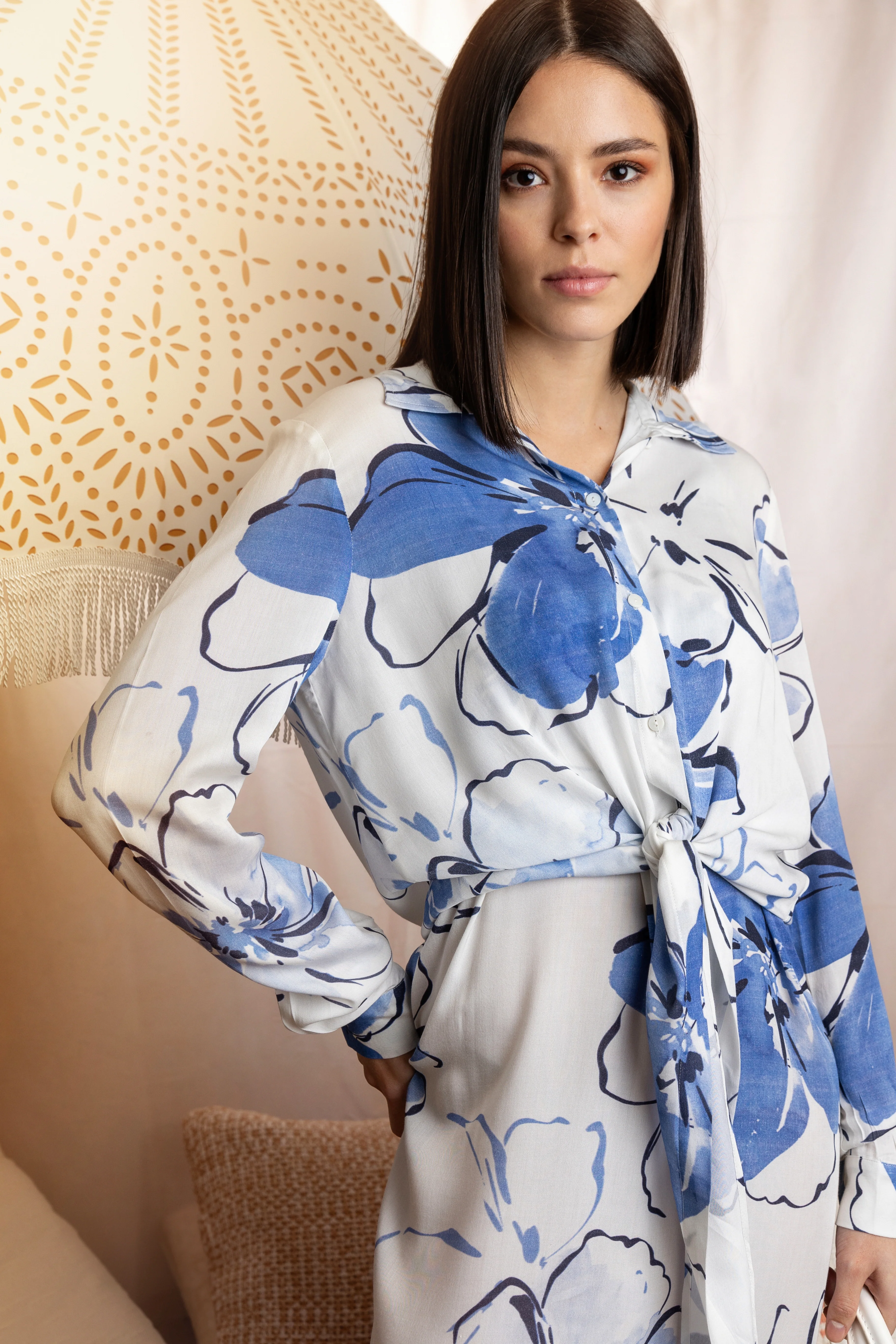 WHITE FLORAL PRINTED SPAGHETTI STRAP JUMPER - Image 3