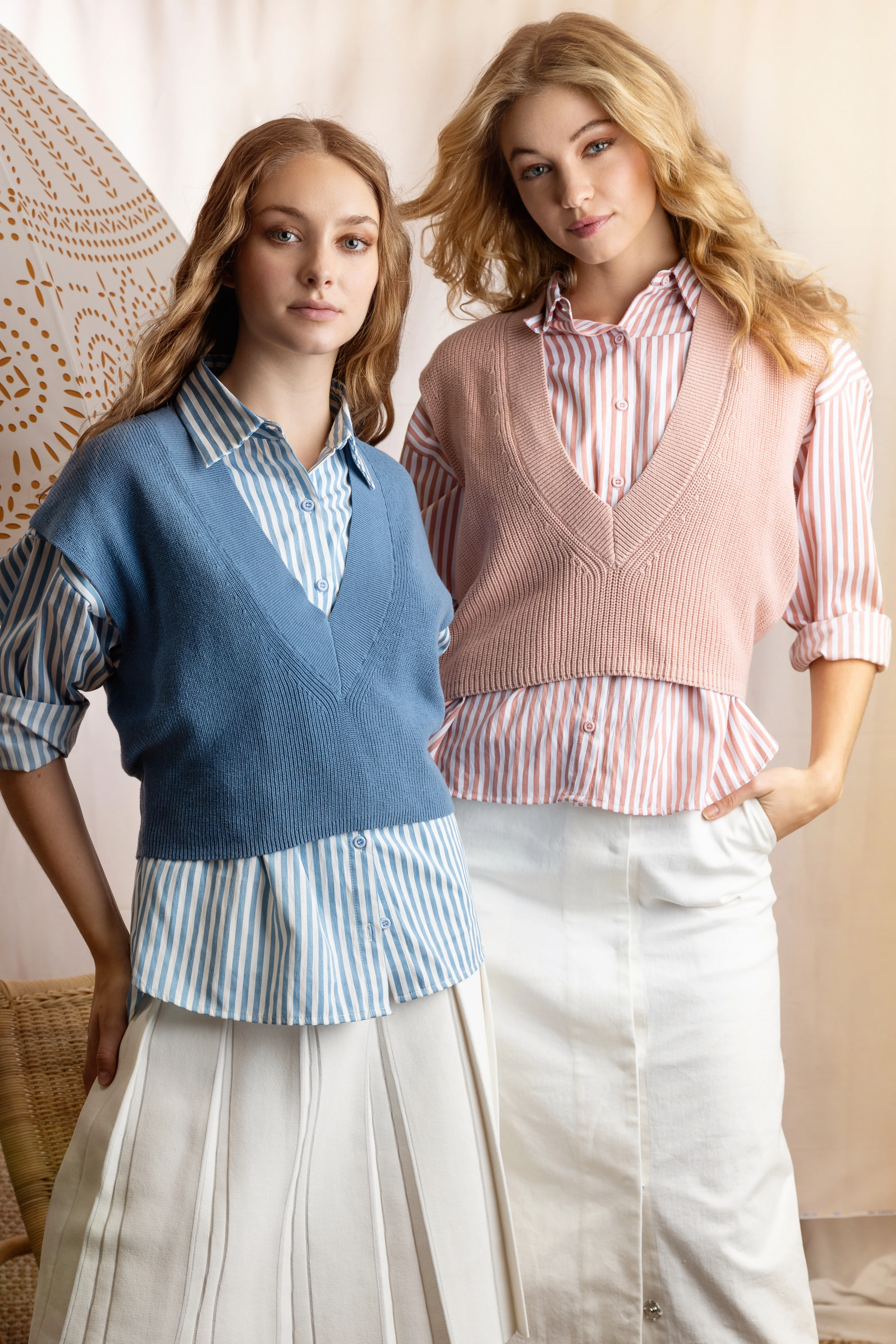 TINTED APRICOT OVERSIZED STRIPE BLOUSE - Image 2