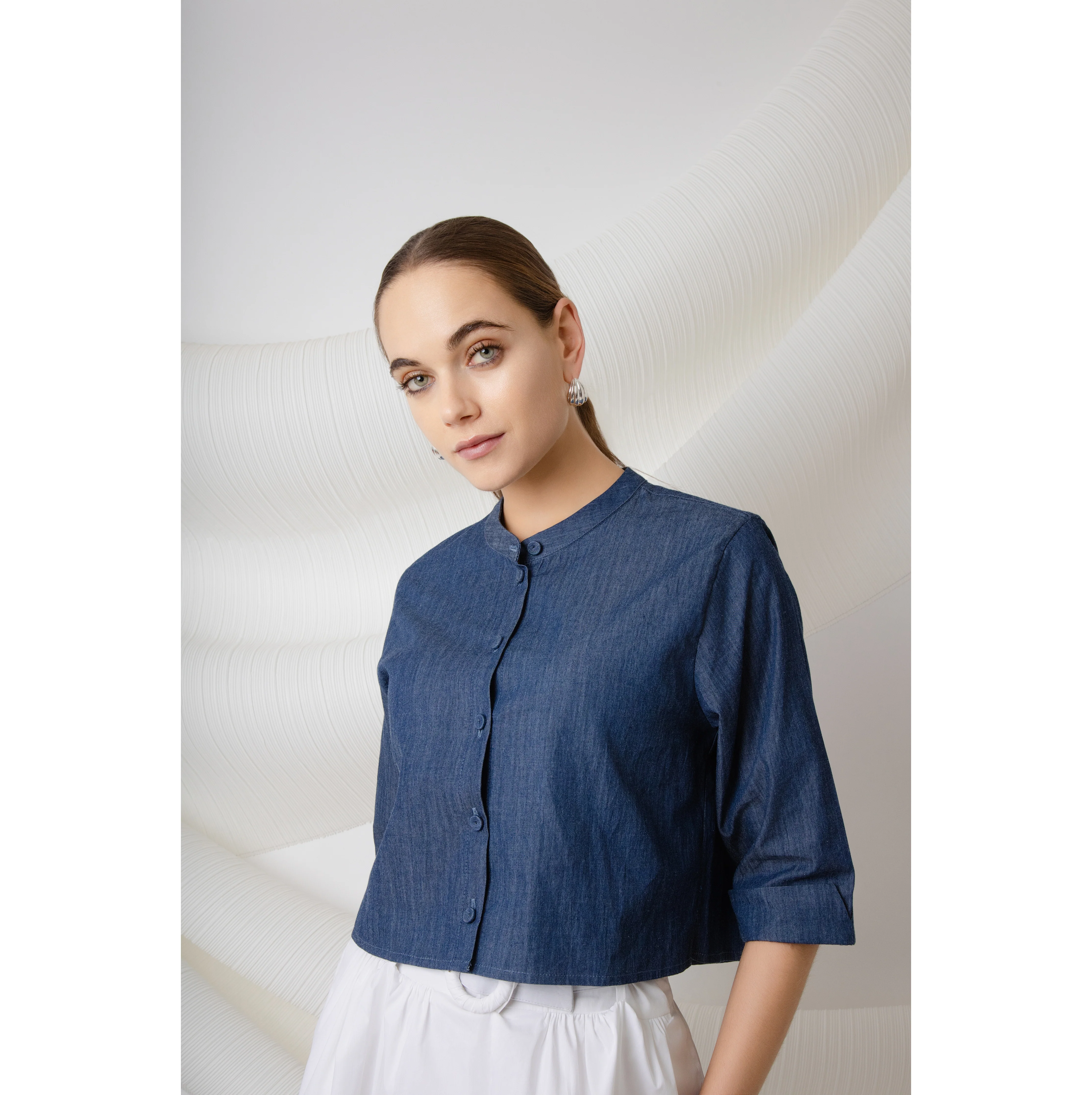 DARK DENIM RIVERA BLOUSE - Image 2